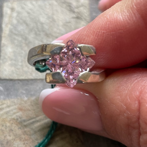 Pink CZ Sterling Silver Ring - Picture 2 of 10